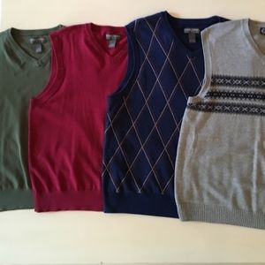 Bundle of 4 Mens Large V-Neck Sweater Vests